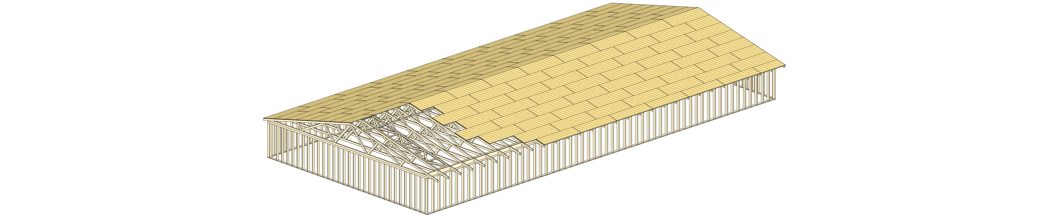 Stabilisering av takkonstruktion med underlagsspontsluckor eller takplywoodskivor.