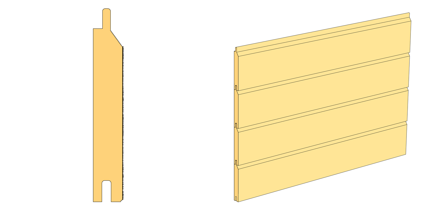Liggande utvändig panel, Enkelfasspont