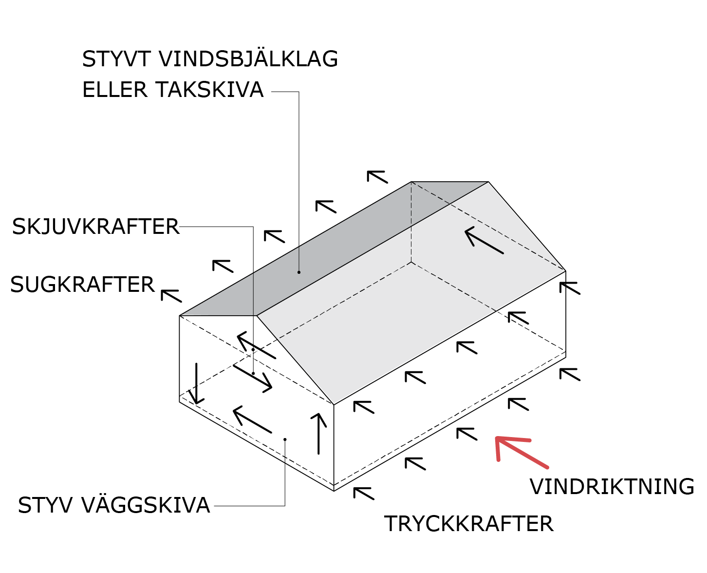 Trästommen horisontella och vertikala laster 