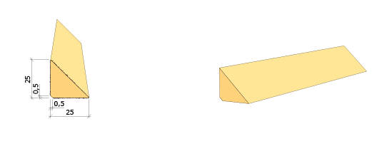Gjutlist trekantslist 25x25