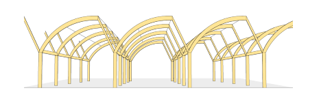 Sammansatt system av bågar och pelare