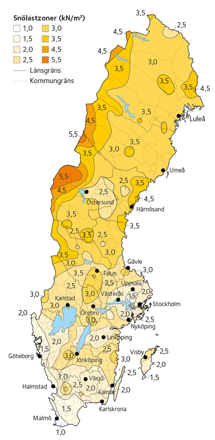 Snölastens grundvärde enligt EKS 10